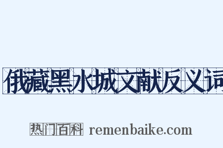 俄藏黑水城文献反义词是什么意思的图片